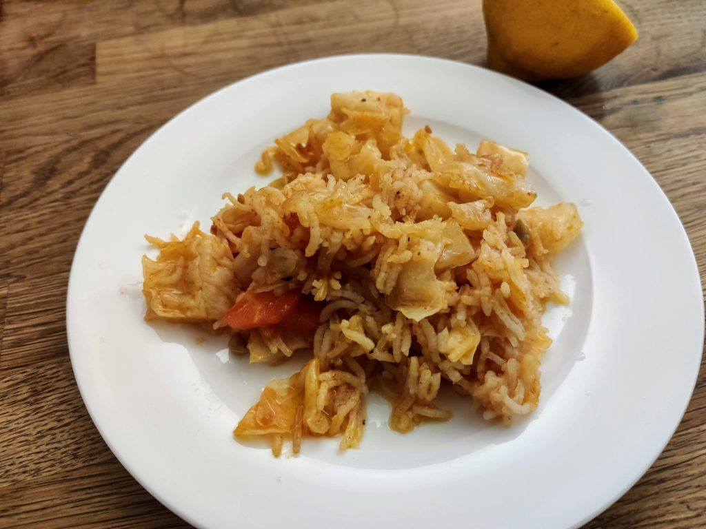 אורז עם כרוב יווני - על צלחת