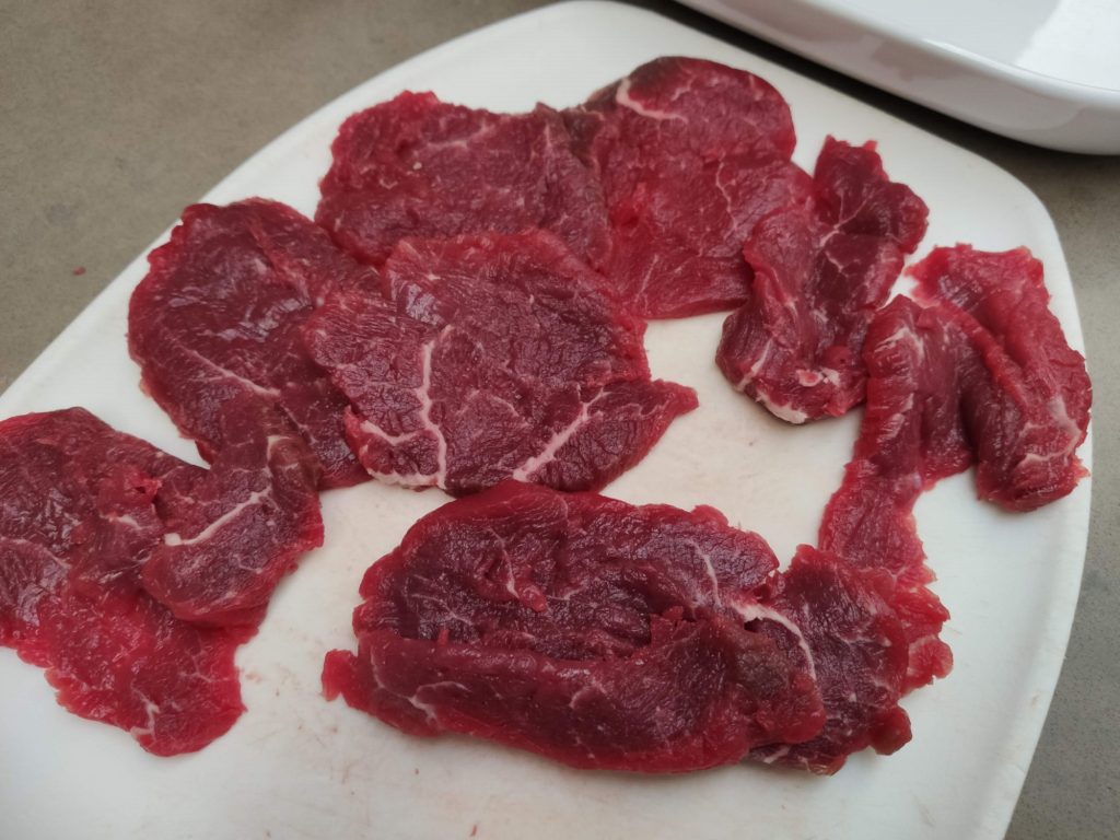 קבב בארג פרסי - חיתוך הבשר