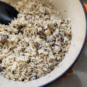 אורז עם פטריות